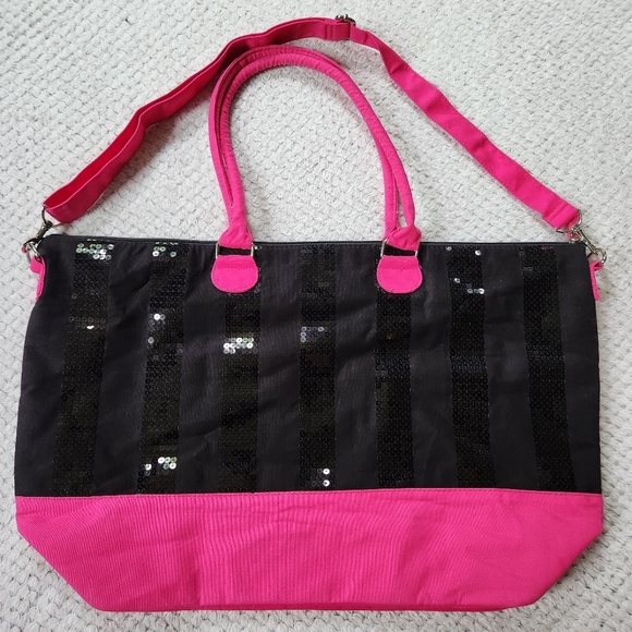 2010s Victorias Secret Sequin Mcbling Weekender Duffle Bag - Picture 3 of 9
